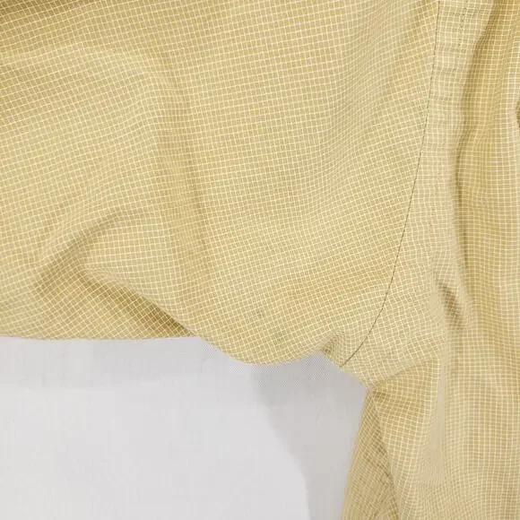 Vintage Chaps Ralph Lauren Dress Shirt Mens Extra Large Tan Check Button Up Top - Picture 9 of 11